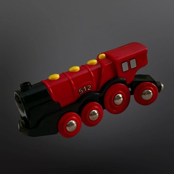 BRIO World Wooden Mighty Red Action Locomotive Lights & Sounds Works! A11 - Picture 2 of 8